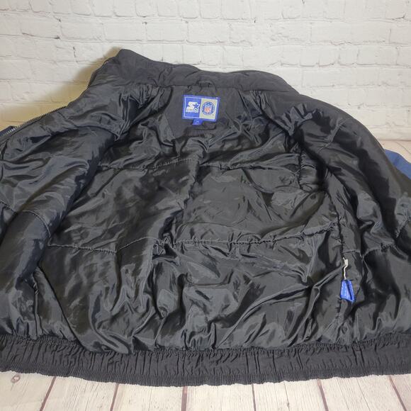 Starter Dallas Cowboys Puffer Coat Jacket Full Zip Vintage NFL Black Mens Med - Picture 11 of 14